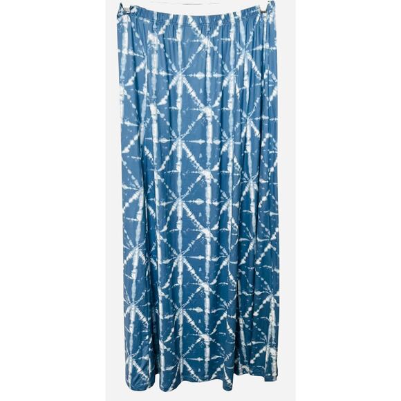 VERSONA ELASTICIZED GATHERED WAIST GATHERED, WOMENS, L, BLUE & WHITE - Picture 6 of 10